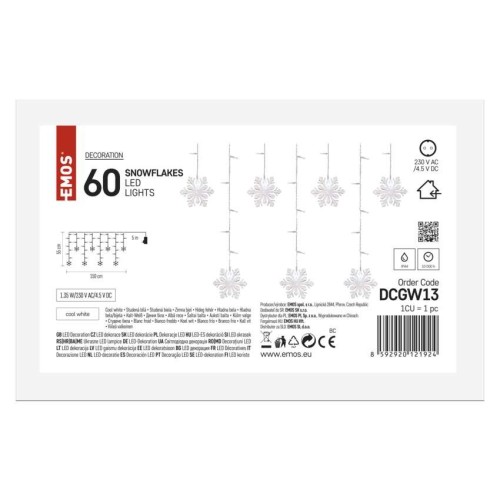 Tenda LED 115 Luci Fredda, Fiocchi di... Tenda LED 115 Luci Fredda, Fiocchi di...