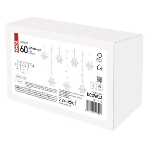 Tenda LED 115 Luci Fredda, Fiocchi di... Tenda LED 115 Luci Fredda, Fiocchi di...