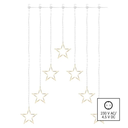 Tenda Natalizia 70 LED: 7 Stelle Luce... Tenda Natalizia 70 LED: 7 Stelle Luce...
