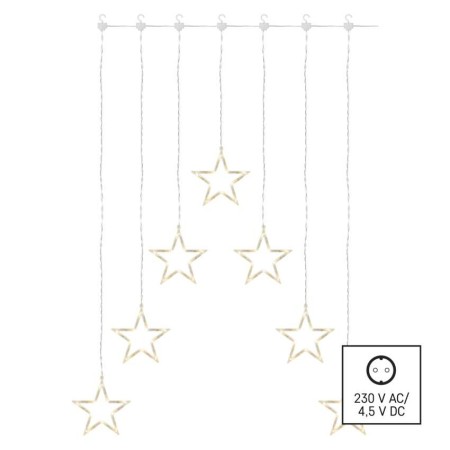 Tenda Natalizia 70 LED: 7 Stelle Luce Calda 67x125cm | Emos DCGW01