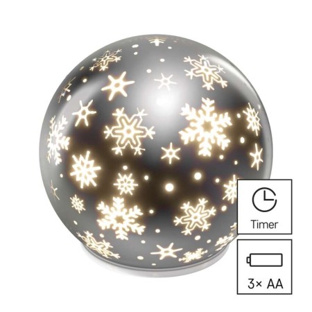 Sfera Natalizia Proiettore Fiocchi di Neve in Vetro | Emos DCLW28