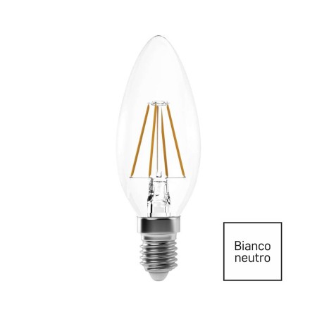 Lampadina LED filamento E14 4W (40W) 4000K 465LM oliva chiara Emos Z74214