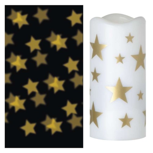 Candela LED con Proiettore di Stelle, Luce Bianca Calda da Interno | Emos DCPW03