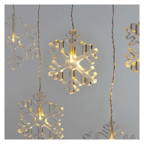 Tenda Natalizia LED: 8 Ficchi di Neve Luce Calda 84x45cm, Interno Esterno| Emos DCGW06