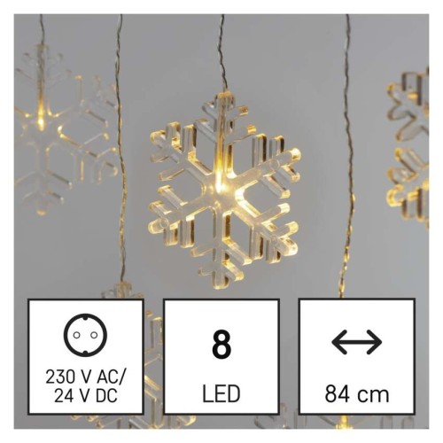 Tenda Natalizia LED: 8 Ficchi di Neve... Tenda Natalizia LED: 8 Ficchi di Neve...