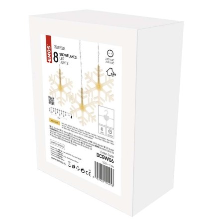 Tenda Natalizia LED: 8 Ficchi di Neve Luce Calda 84x45cm, Interno Esterno| Emos DCGW06