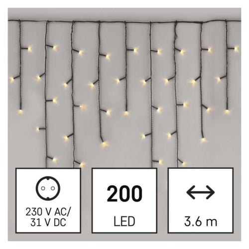Tenda LED 200 Luci Calde, 3.6x0.7mt,... Tenda LED 200 Luci Calde, 3.6x0.7mt,...