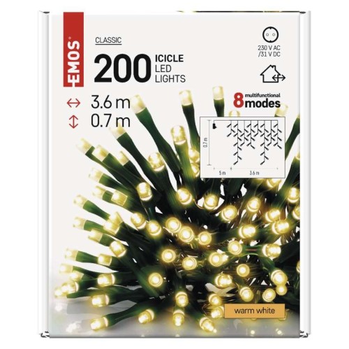 Tenda LED 200 Luci Calde, 3.6x0.7mt,... Tenda LED 200 Luci Calde, 3.6x0.7mt,...