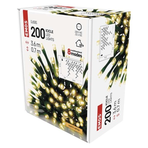 Tenda LED 200 Luci Calde, 3.6x0.7mt,... Tenda LED 200 Luci Calde, 3.6x0.7mt,...