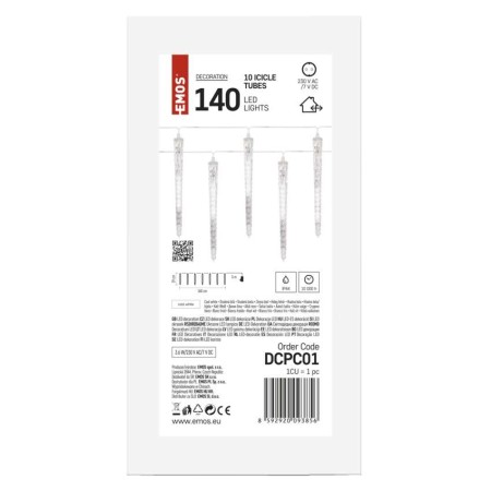 Tenda Ghiaccioli LED: 140 Luci 3.6 mt, Interno Esterno | Emos DCPC01