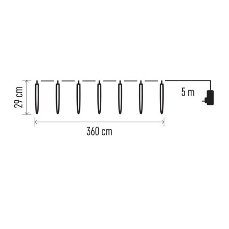 Tenda Ghiaccioli LED: 140 Luci 3.6 mt, Interno Esterno | Emos DCPC01