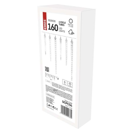 Tenda 6 Ghiaccioli LED 3 misure: 160 Luci 3.6 mt, Interno Esterno | Emos DCPC06