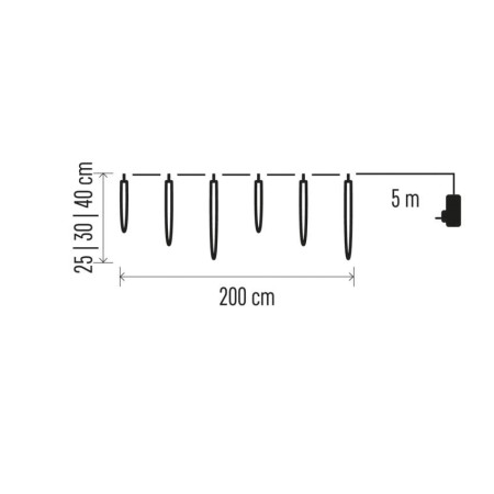 Tenda 6 Ghiaccioli LED 3 misure: 160 Luci 3.6 mt, Interno Esterno | Emos DCPC06