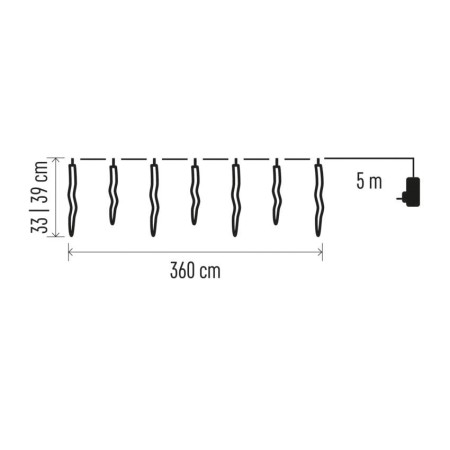 Tenda 12 Ghiaccioli LED 2 misure: 60 Luci 3.6 mt, Interno Esterno | Emos DCPC07