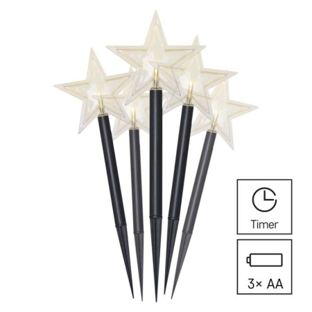5 Stelline Decorative Natalizie LED a Batterie - Magia e Calore per il Tuo Spazio Esterno | EMOS DCZW01