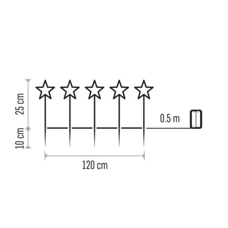 5 Stelline Decorative Natalizie LED a Batterie - Magia e Calore per il Tuo Spazio Esterno | EMOS DCZW01