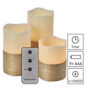 SET 3 CANDELE LED FINTA... 2