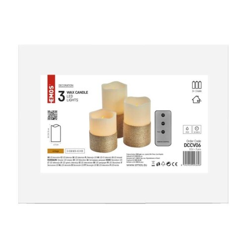 SET 3 CANDELE LED FINTA CERA AVVOLTE... SET 3 CANDELE LED FINTA CERA AVVOLTE...