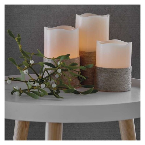 SET 3 CANDELE LED FINTA CERA AVVOLTE... SET 3 CANDELE LED FINTA CERA AVVOLTE...