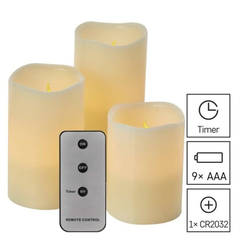 SET 3 CANDELE LED FINTA CERA A... SET 3 CANDELE LED FINTA CERA A...