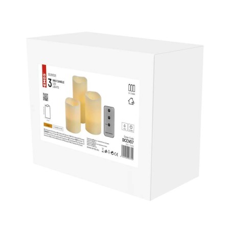 SET 3 CANDELE LED FINTA CERA A BATTERIE CON TELEC.  DCCV07