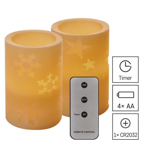 SET 2 CANDELE LED FINTA CERA VINTAGE... SET 2 CANDELE LED FINTA CERA VINTAGE...