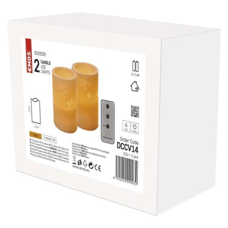 SET 2 CANDELE LED FINTA CERA VINTAGE  A BATTERIE CON TELEC. DCCV14