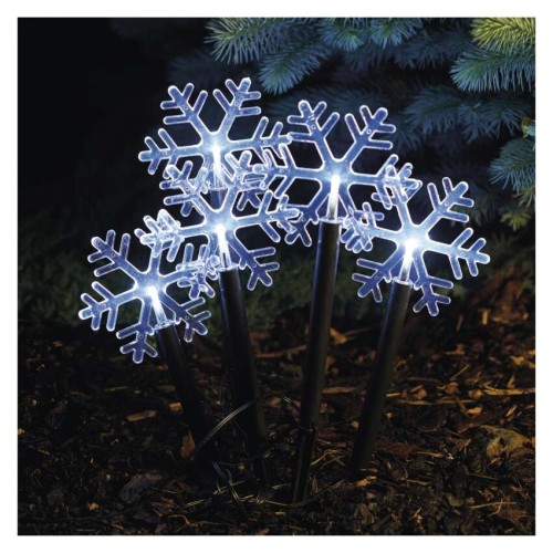 5 FIOCCHI DI NEVE PIN-UP LED LUCE FREDDA A BATTERIE INTERNO ESTERNO 120X35CM DCZC01