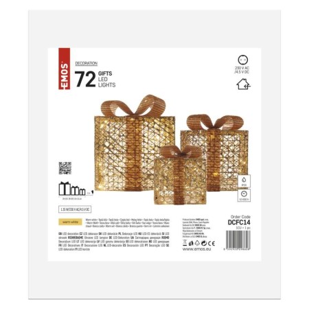 SET 3 SCATOLE REGALO COLORE ORO LUMINOSE LUCE BIANCA CALDA ORO DA INTERNO DCFC14