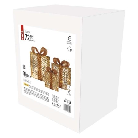 SET 3 SCATOLE REGALO COLORE ORO LUMINOSE LUCE BIANCA CALDA ORO DA INTERNO DCFC14