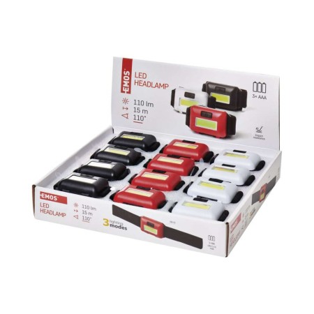 Espositore Lampade Frontali LED COB P3537 EMOS - 12 Pezzi | EMOS P3538