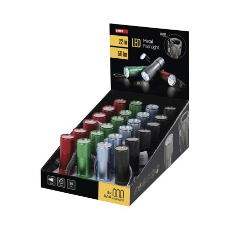 Espositore 24pz Torce LED Alluminio - Durevoli, 50 lm| EMOS P3848A