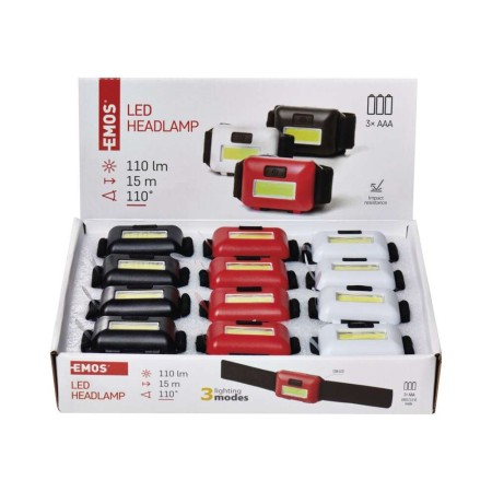 Espositore Lampade Frontali LED COB P3537 EMOS - 12 Pezzi | EMOS P3538