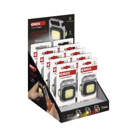 Espositore 10pz Mini Torcia LED Ricaricabile Multifunzione, 750 lm | EMOS P4714