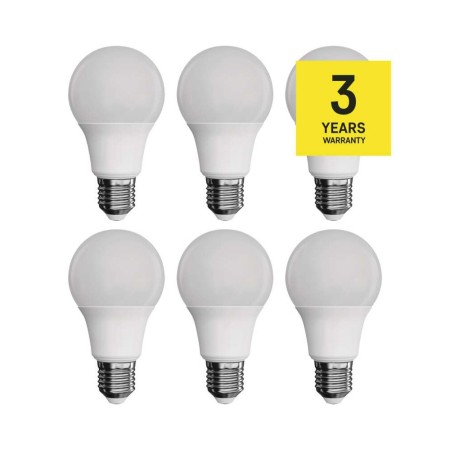 Set 6 Lampadine LED E27 8.5W (60W) 2700K: Illuminazione Calda per Interni | Emos ZQ5140.6