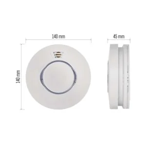 Rilevatore di fumo 220V EMOS P56502 TSS890B-HI bianco quadrato con LED verde e rosso 2