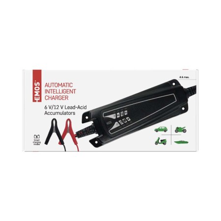 Caricabatteria Intelligente Auto Moto 6/12V 4A Desolfatazione Mantenimento | EMOS N1014