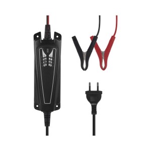 Caricabatteria automatico EMOS N1014 con microprocessore per auto moto camper, display LED e morsetti 2