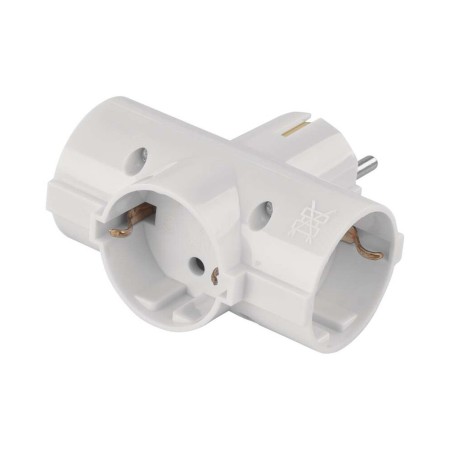 Adattatore Triplo con Prese e Spina Schuko Bianco | EMOS P00242