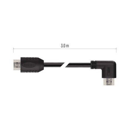 Cavo HDMI 2.0 4K UHD 18 Gbit/s 3m con Connettore 90° - Qualità Superiore | Emos S10310