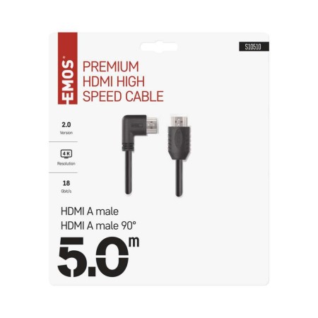 HDMI 2.0 4K UHD 18 Gbit/s 5m con Connettore 90° - Qualità Superiore | Emos S10510