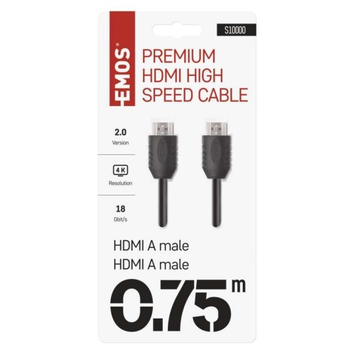 Cavo HDMI 2.0 4K UHD 18 Gbits 0,75m -...