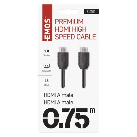 Cavo HDMI 2.0 4K UHD 18 Gbits 0,75m - Qualità Superiore | Emos S10000