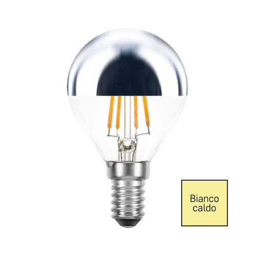 Lampadina LED E14 4W Cupola Argento - Eleganza e Luce Calda 2700K
