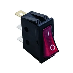 Interruttore a bilanciere luminoso rosso 15A 250V Faston 6.3mm 34.44614