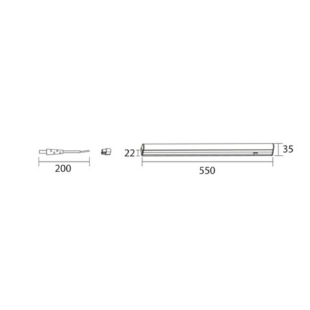 Regletta LED T5 Tri-Color 8W 550mm 1000lm - Seleziona Luce Calda/Fredda/Naturale