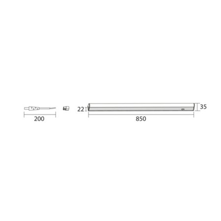 Regletta LED T5 Tri-Color 11W 850mm 1400lm - Seleziona Luce Calda/Fredda/Naturale