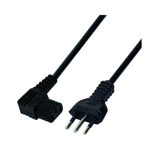 Cavo Alimentazione Spina 10A a Presa IEC C13 a Squadro 2m