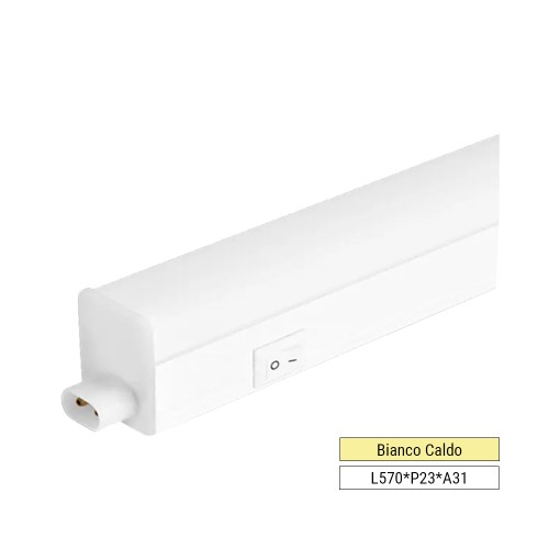 Regletta LED Sottopensile T5 8W 3000K 60cm Interruttore 680LM | Kosoom L1403