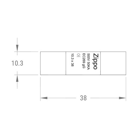 Fusibile Rapido Ceramica 10.3x38 10A 500V Classe G